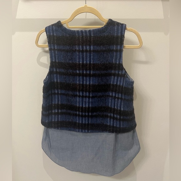 Derek Lam 10 Crosby Cashmere Wool Blend Tank in Blue, Size 4 - Picture 2 of 11
